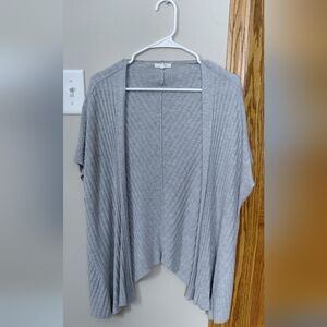 Women's Gray Short-sleeve Cardigan